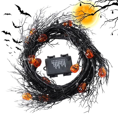 Guirlande d'automne lumineuse citrouille pour deco Halloween exterieur et interieur