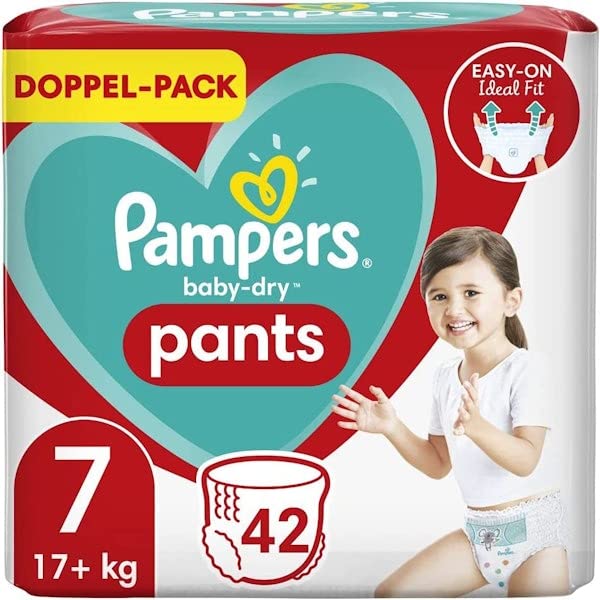 Pampers Baby-Dry Pants 7, 42 Nappies, Easy to Put on and Take Off, Reliable Pampers Dryness, 17+ kg — image 1