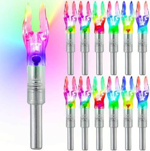 12-Pack or 6-Pack S Lighted Nocks for Arrows .244/6.2mm Lighted Arrow Nocks for Archery Hunting, Screwdriver Included