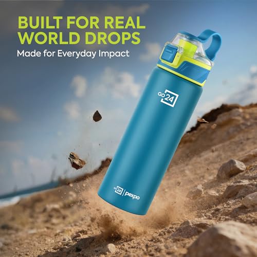 Image of Arctic 900 ISI Certified Stainless Steel Customisable Sipper Water Bottle - 800ml | Flip Top Cap | Single Wall | 1-Year Warranty | Gym, School, Trekking, Sports - Turquoise Blue