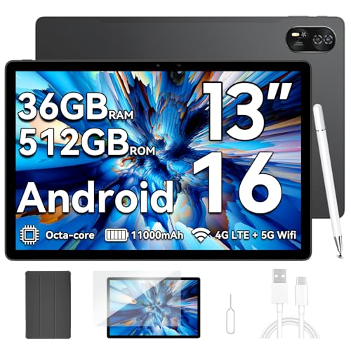 Blackview MEGA8 Android 16 Tablet 13 Zoll,36GB RAM+512GB ROM,90Hz 2K FHD Großes Display,4G LTE+5G WiFi,11000mAh Akuu,Tablet PC mit Stift,Octa Core T620,50MP+13MP Dual AI Kamera,GPS/WideVine L1/Face ID Blackview MEGA8 Android 16 Tablet 13 Zoll,36GB RAM+512GB ROM,90Hz 2K FHD Großes Display,4G LTE+5G WiFi,11000mAh Akuu,Tablet PC mit Stift,Octa Core T620,50MP+13MP Dual AI Kamera,GPS/WideVine L1/Face ID