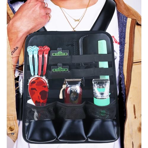 Bolsa para tijeras de peluquería en cuero elegante y chaleco portaherramientas de 13x9.7" 6