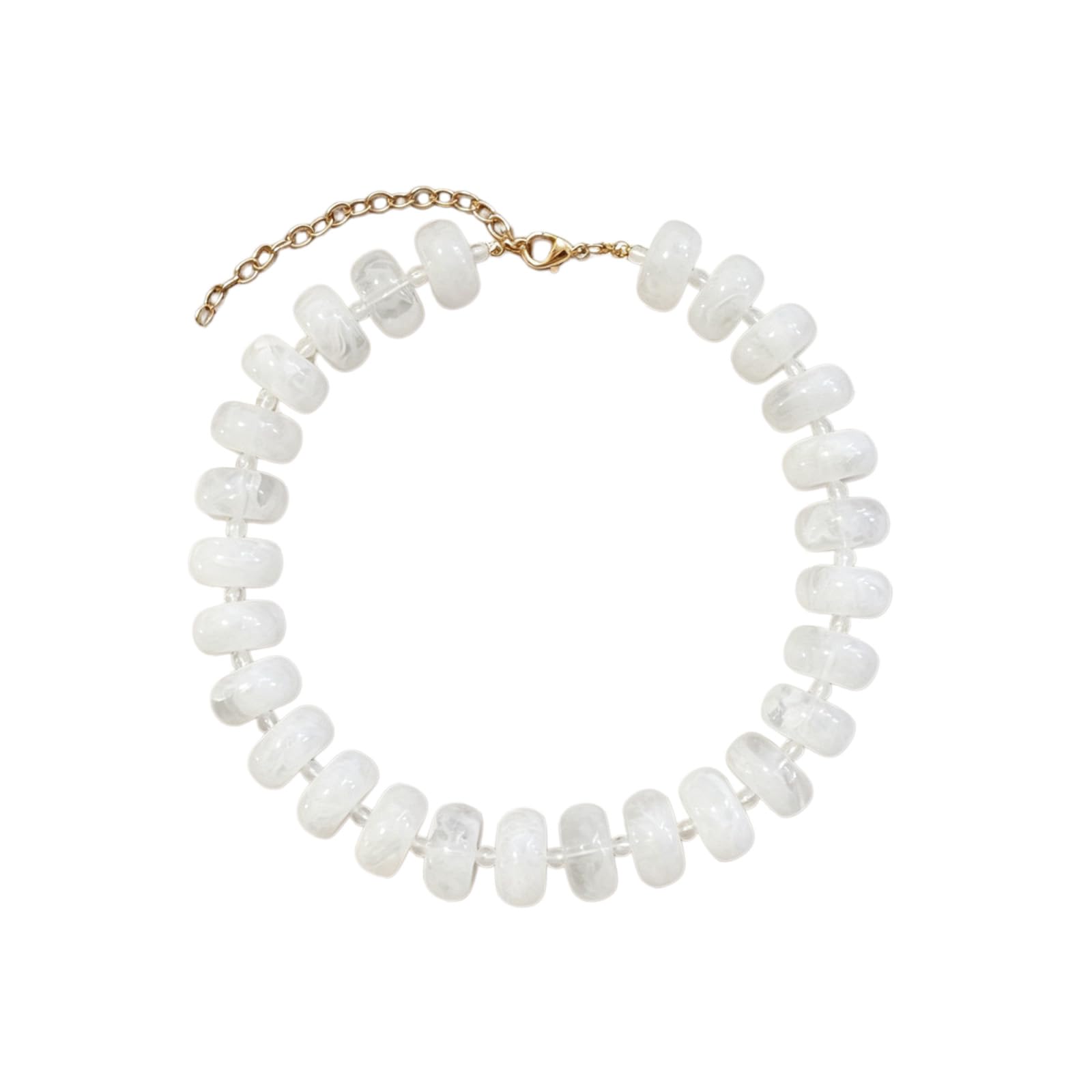 BWANGIAO Fashionable Geometric Beaded Necklace Styles Adjustable Clavicle Chain For Women Trendy Resin Jewelry