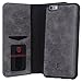 Majesticase iPhone 6 Plus, iPhone 6s Plus Premium PU Leather Wallet Case + Detachable Removable Magnetic TPU Shell Cover & Elastic Band [Book Style] Protective Card Holder [v2] - Charcoal Black