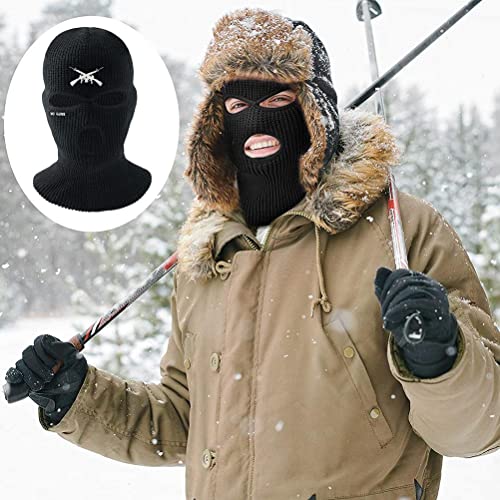 Nueva máscara de esquí con 3 agujeros para invierno, balaclava con capucha para hombres y mujeres, deportes al aire libre, ciclismo, esquí, correr, blanco miniatura 7