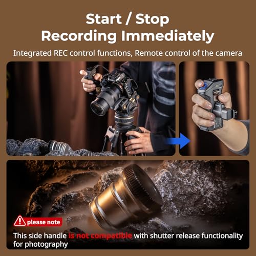 Image of SmallRig Rotating Side Handle with Trigger REC for Sony Selected Mirrorless Cameras, for Sony Alpha 7 IV /Alpha 7R V / A7 III / FX3 / Alpha 9, Compatible with F550 /570 Battery, Shutter Control