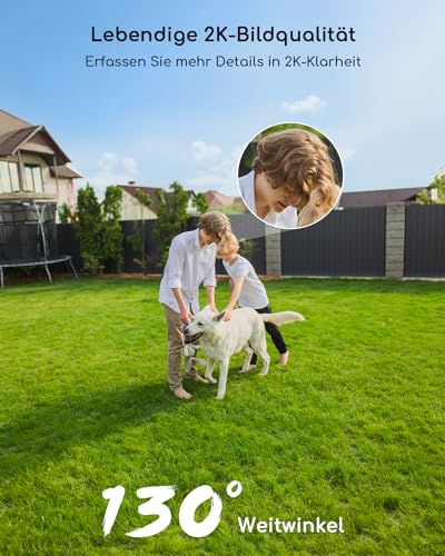 COOAU 2K WiFi6 Überwachungskamera Aussen | Innen Akku WLAN Kabellos Wiederaufladbare IP Kamera mit PIR-Bewegungserkennung, Lange Zeit Standby mit Nachtsicht in Farbe und 2 Wege Audio, IP65
