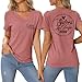PIYEWO Sisters Trip Tshirts 2026, Girls Trip V Neck Tops for Women Holiday Travel Short Sleeve Casual Loose Fit Graphic Tees Rose Gold