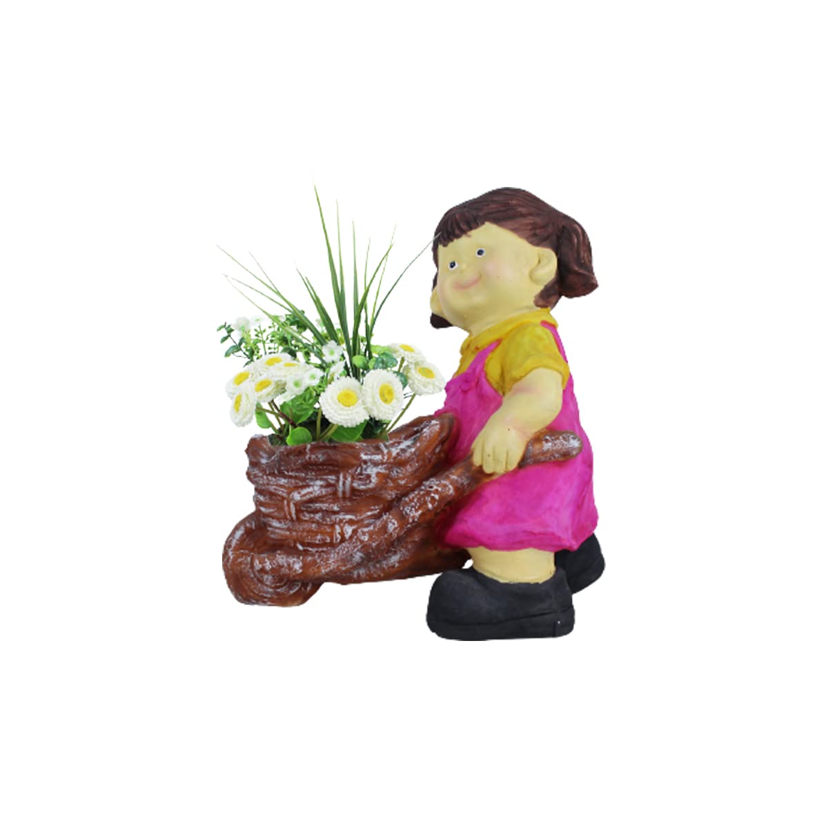 Wonderland Girl Pushing Trolley with Pot for Garden, Balcony or Outdoor Decor (Pink) (B09QJW65YW) Amazon Price History, Amazon Price Tracker