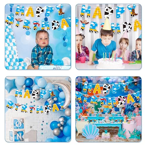 Image of Toy‑Inspired inchHappy Birthday inch Game Story Banner - Cute Cartoon‑Theme Party Decoration Supplies for Kids & Adults