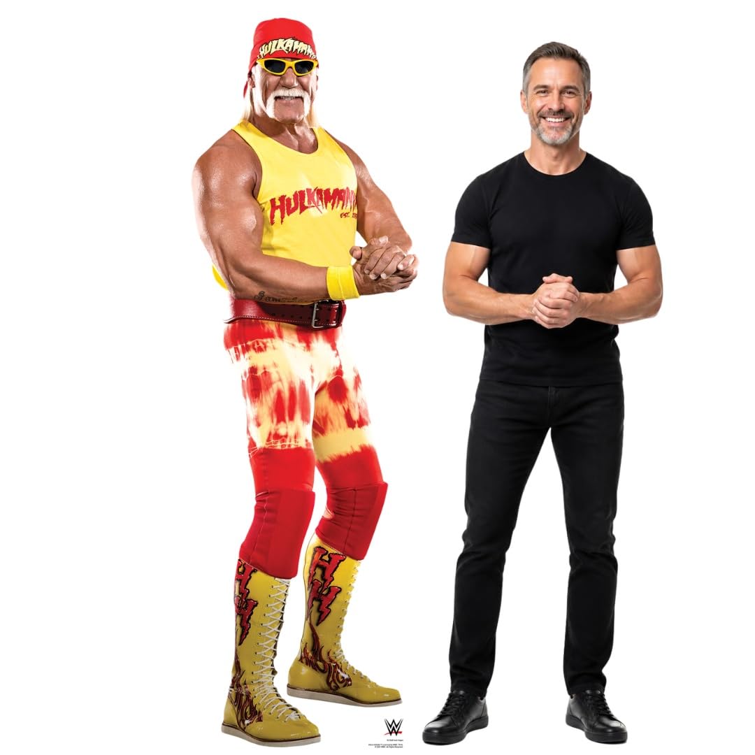 Hulk Hogan Official WWE Lifesize Cardboard Cutout with FREE Mini Standup