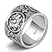 Blisfille Anillo Hombre Horo 18 Y Diamantes Joyería Anillo de Flor Animal Anillo de Mujer, Plata Negro