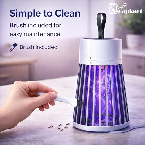 Image of SWAPKART Electric Mosquito Killer Lamp with UV Light | USB Powered Bug Zapper with LED Night Lamp | Silent & Safe Indoor & Outdoor Mosquito Trap Machine for Home
