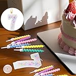 Number Birthday Candle with 12PCS Spiral Candles and A Birthday Card - Perfect for Celebrating Birthdays (Macaron Glitter, Number 7) - Image 5