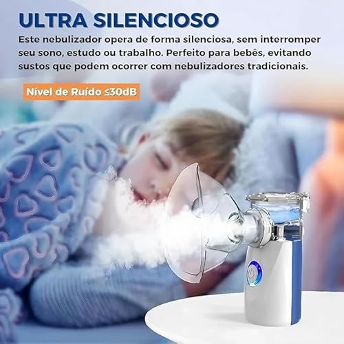 Nebulizador Inalador Portátil Sem Fio, Para Crianças, Adultos e Idosos, Ultrassonico, Vaporizador, T