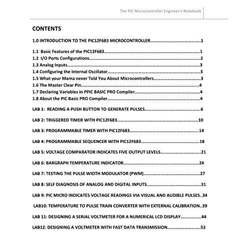 Microcontroller Engineer\'s Notebook. VOL 1. 12 Experiments PIC12F683, Integrated Circuits, Microchips, Instrumentation Analog Digital, Thermometer LCD display LEDs Pulse timer Electronics