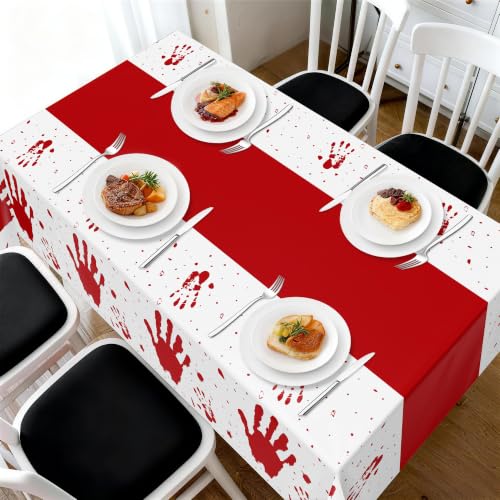 Image of Childom 3 Pack Halloween Tablecloth Rectangle Table,Halloween Decorations | 54 inch x 108 inch Disposable Plastic Tablecloths,Plastic Table Cover for Halloween Party Decorations,Halloween Party Supplies Favors