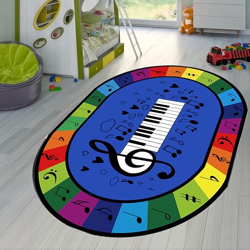 Tapete para niños musical ABC, 6x8ft, negro y blanco miniatura 4