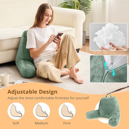 Image of Sasttie Reading Pillow for Bed, Back Pillow for Sitting Up, Sage