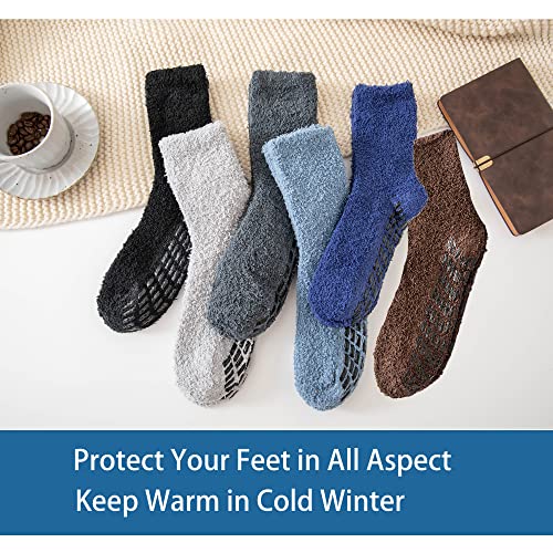 DOOVID Winter Fuzzy Warm Non Slip Slipper Socks - Cozy Fluffy Socks for Women, Christmas, Home2