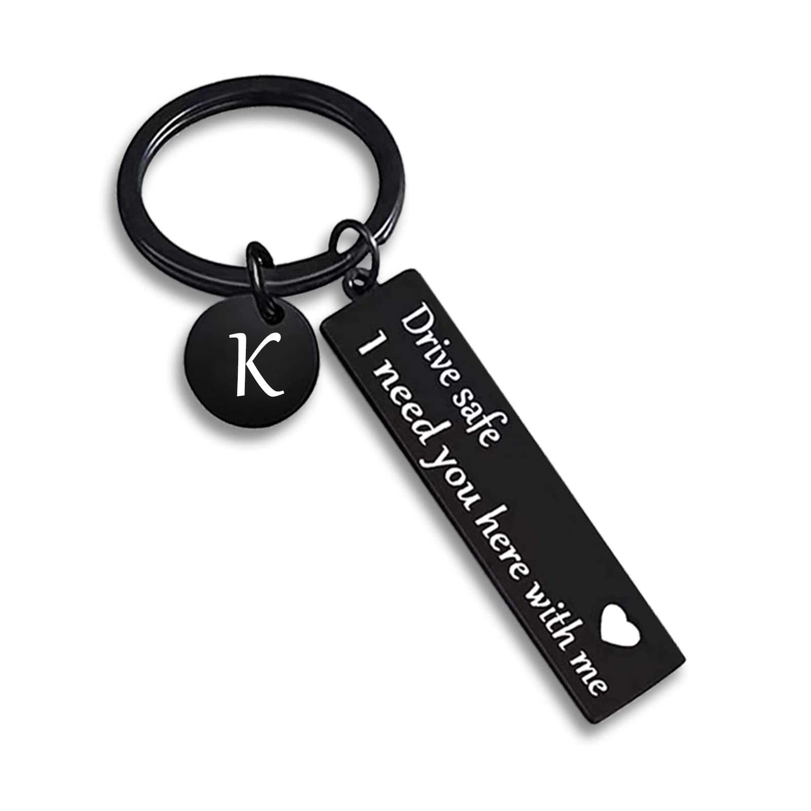 VICKHUVICKHU drive safe keychain for boyfriend,26-letter keychain,gifts for boyfriend on birthday christmas valentines day