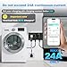 Smart EV Charging Integration: Sekelo Automatic Power Switch for Dryer & EV, NEMA 14-30P to 14-30R & 14-50R, 240V, 24A 5.76kW Max Power Splitter, Fast Charging, Real-time Display