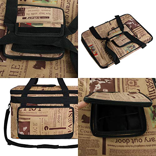 Image of Starsouce Large Capacity Art Supply Organizer Tote Bag - Padded Craft Storage with Adjustable Shoulder Strap, Foldable Travel Caddy for Brushes, Markers, Sketchbook, Watercolor Palette & More