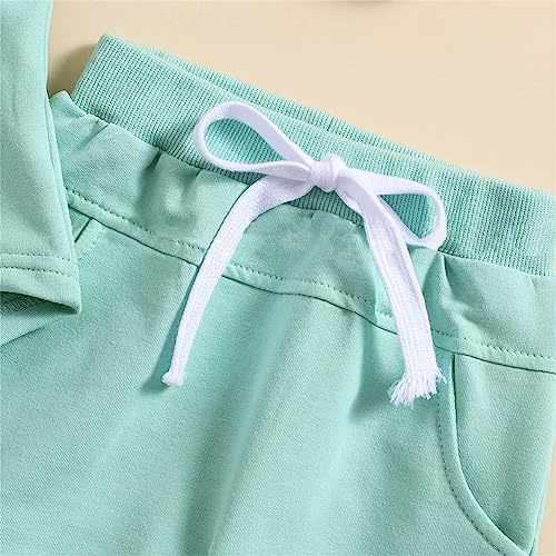 Terno de patchwork com capuz e sem mangas para meninos de 3 meses, Verde menta, 18-24 Meses