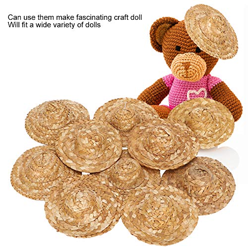 Cappello di paglia per bambola, 10 pezzi Cappello