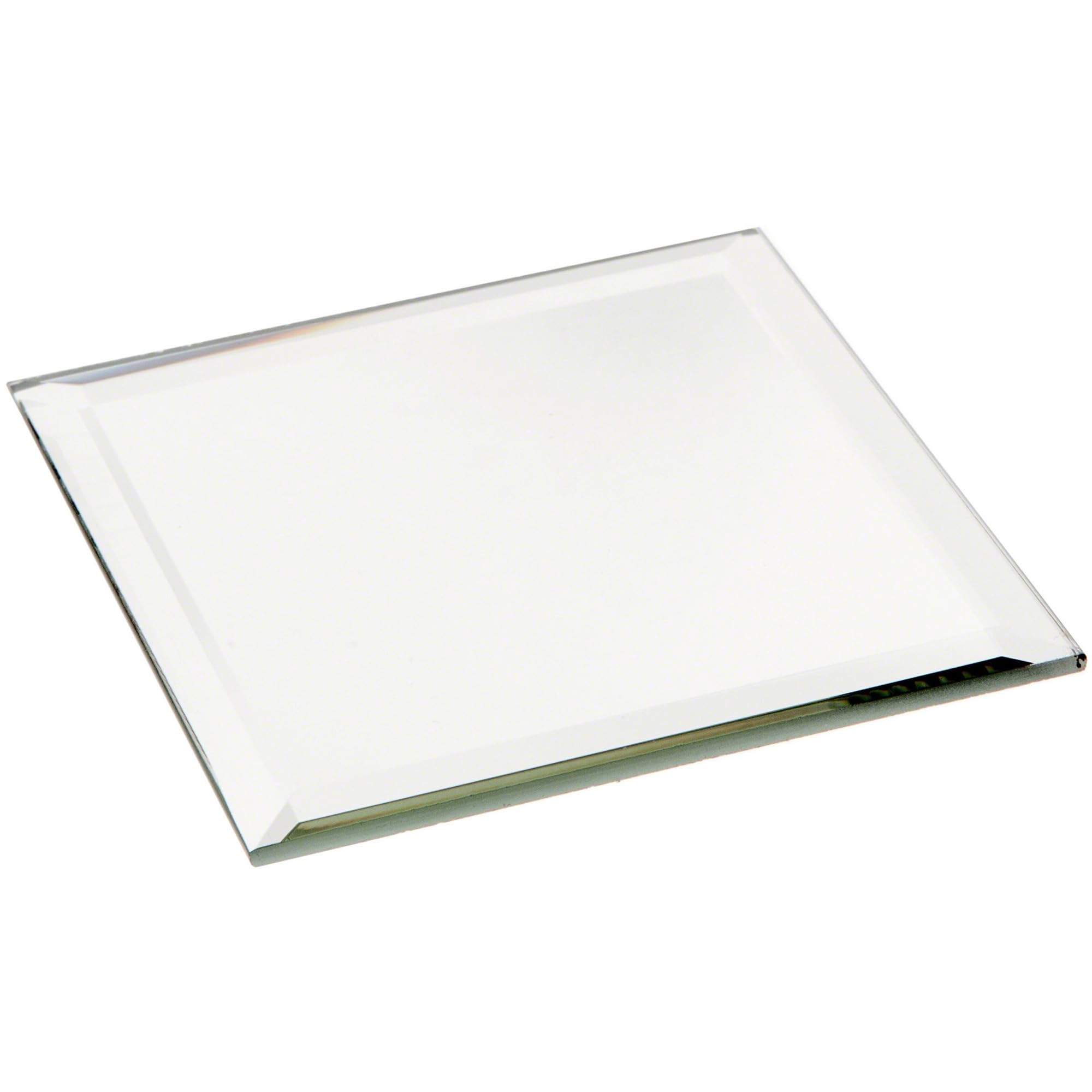 Plymor 3" Square, 3mm Thick Beveled Glass Mirror, Pack of 3