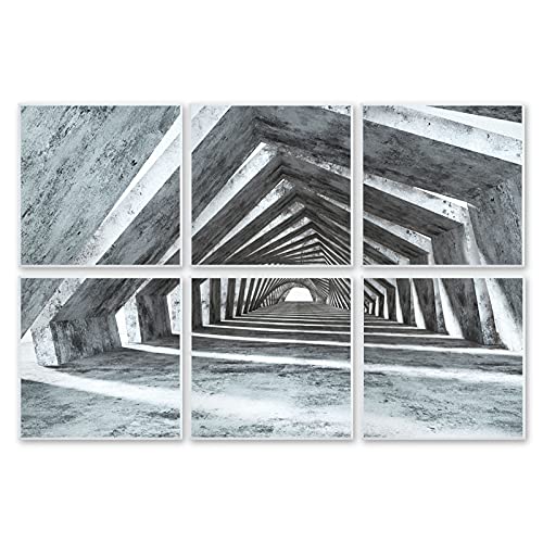BUBOS Art Acoustic Panels,72“x48”inch Premium Acoustical wall panel,Better than foam, Decorative Sound Absorbing Panel for walls, Studio Acoustic Treatment. Soundproof wall panel,6 Pack,3D Bridge