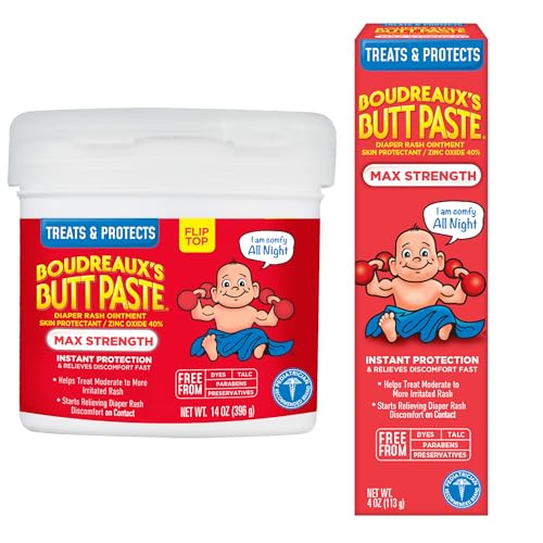 Image of Boudreaux's Butt Paste Diaper Rash Ointment, Maximum Strength, 14 Oz w/Boudreaux's Butt Paste Diaper Rash Ointment | Maximum Strength | 4 Ounce (Pack of 1) Tube | Paraben