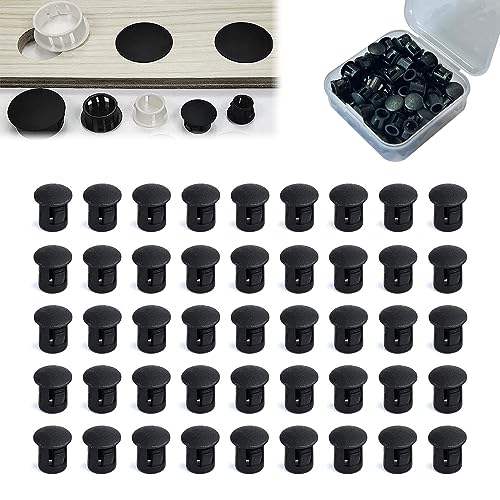 Image of Black Plastic Hole Plugs (5 mm - 50 pcs with Box)