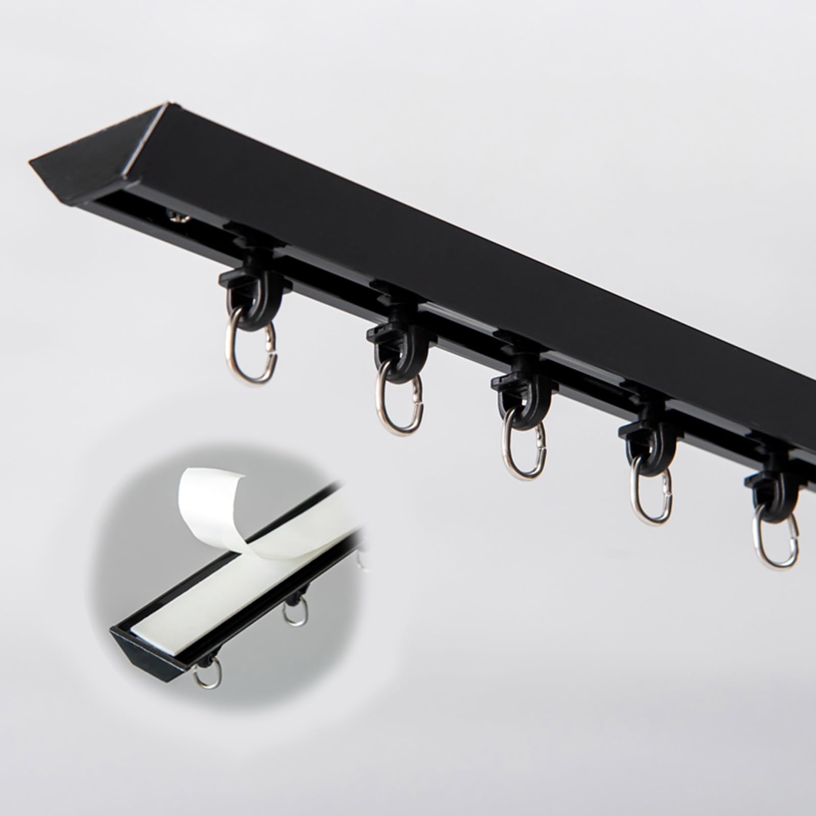 Ceiling Curtain Track Customizable 226 ft Room Divider with Roller Hooks Adhesive Binario for Bedroom Living Room and Armadi.