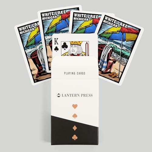 Lantern Press White Lake Michigan Baraja de 52 naipes miniatura 6