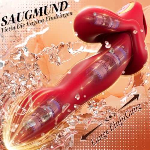 Dildo Vibrator Sex Spielzeug für die Frau, Vibration für Frauen Vibratorensets für Frauen Klitoris Sexspielzeug,Sex Toyset für Woman mit 10 Stoß & Schwing Leckmodus Paar-Vibratoren (M)
