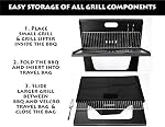Portable BBQ Croc Easy Grill - NEXT GENERATION OF X GRILLS - Premium Foldable Charcoal Barbecue Extra Large Grilling Surface, with Travel Bag & Grill Lifter