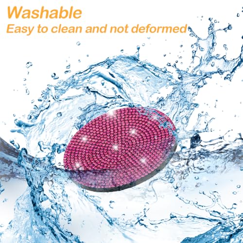 Image of Osilly Bling Car Cup Holder Coaster, 2 Pack Crystal Rhinestone Anti-Slip Insert Coasters, Universal 2.75 Inch Fashion Automotive Cup Mat, Car Interior Accessories Decor Gifts for Women (Rose Red)