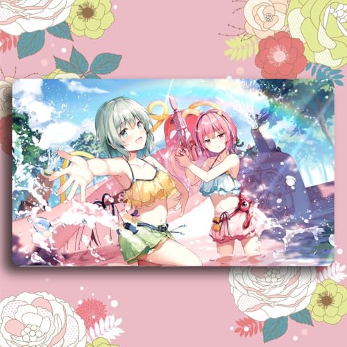 センコウドロー カードゲームプレイマット プレイマット 東方Project 古明地こいし 古明地さとり アニメグッズ TCG万能 収納ケース付き アニメ 萌え カード枠なし (60cm * 35cm * 0.2cm)