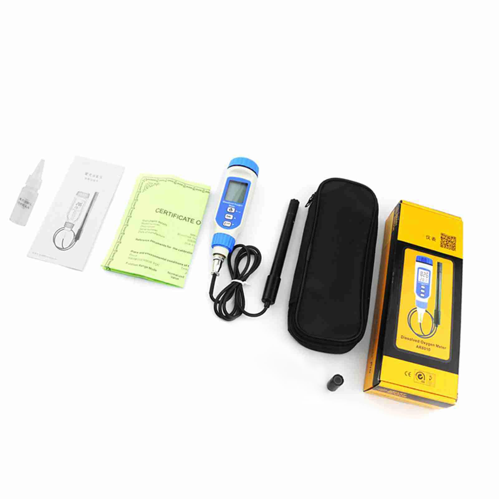HUIOP Detector Digital de oxígeno disuelto Detector Digital de oxígeno disuelto Medidor de oxígeno disuelto DO portátil o de rotulador Probador de cald del Agua Analizador de oxígeno disuelto