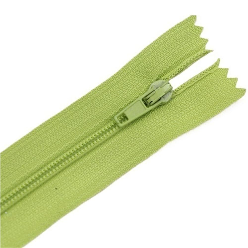 DIY Craft Zipper 10pcs Nylon Zippers, Length 120-600mm No.3 Plastic Zipper Abrasion Resistance for Sewing Handicrafts(Light Green,35cm)