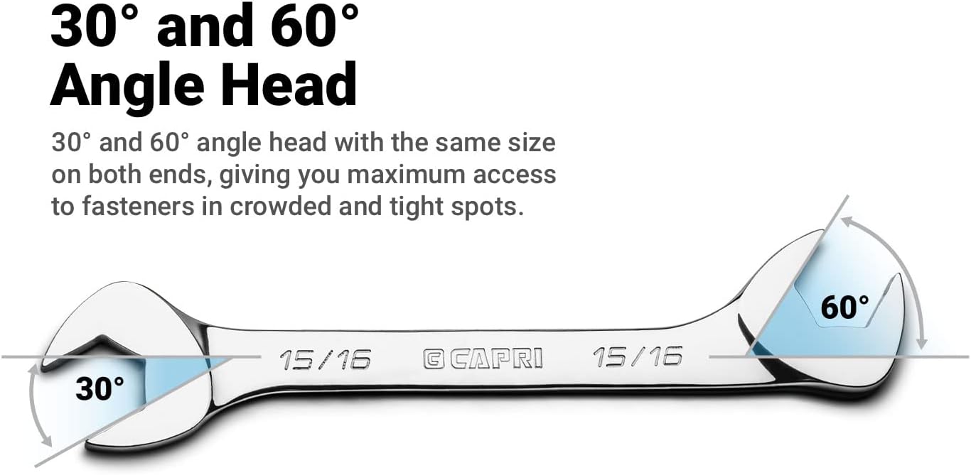 Capri Tools 1 in. Angle Open End Wrench, 30° and 60° angles, SAE