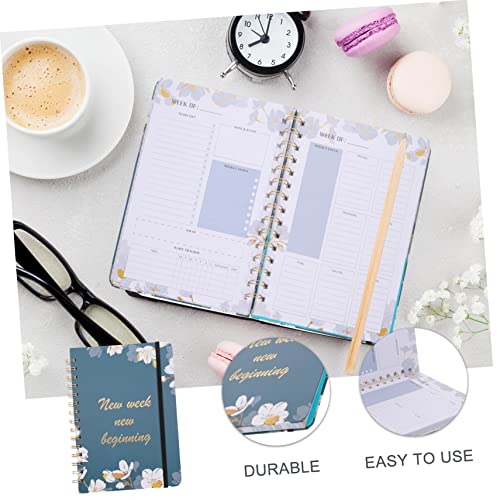 STOBOK Caderno Planejador Diário Blocos De Notas Para Trabalho Cadernos Espirais Caderno De Escritór