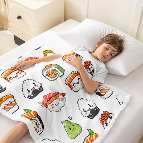 Image of Feelyou Sushi Pattern Blanket 50 inchx60 inch Boys Girls Gift Sofa Warm