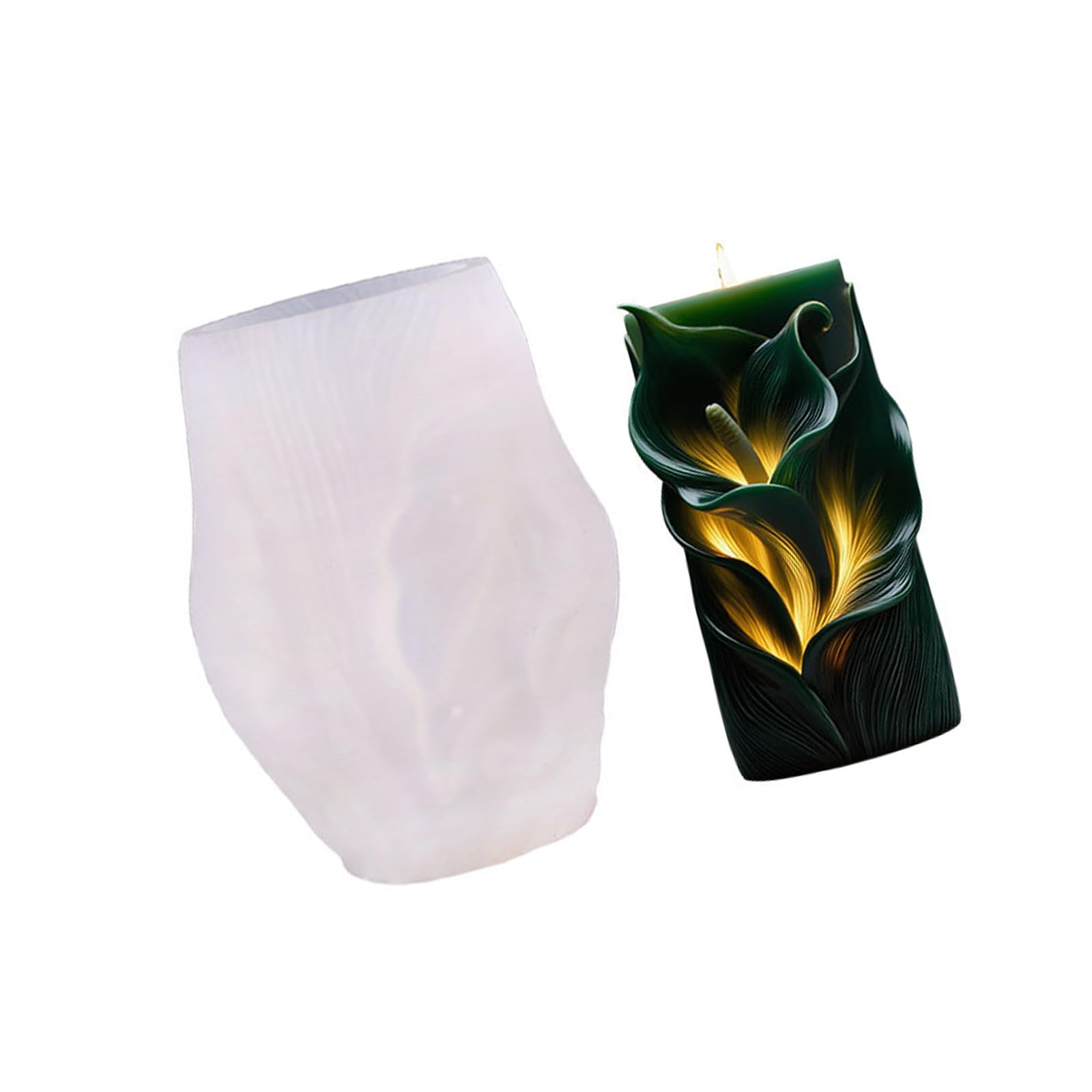 CRFFZ Calla Lilys Embossed Multipurpose Silicone Templates for Decorations Florals Silicone Mold Artistic Crafting Tool