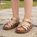 Imagen de MASOCIO Sandalias Niña Verano Zapatos Respetuosas Sandalias de Vestir para Niña Bebé Bebe con Punta Abierta Talla 21 Dorado