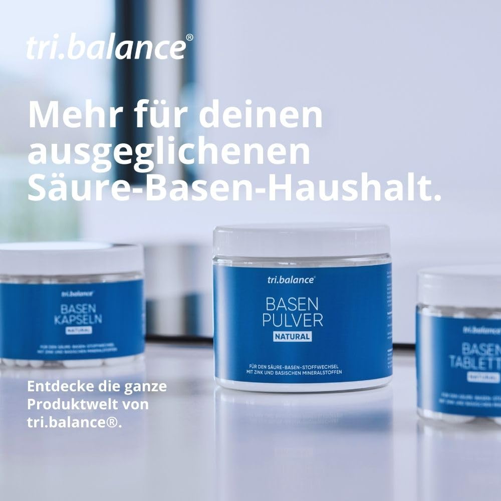 tri.balance Basenpulver ORANGE 4er-Pack 1200 g – Orangengeschmack, vegan | Mit Zink für den normalen Säure-Basen-Stoffwechsel, natürlicher Orangengeschmack, vegan, ca. 216 Portionen