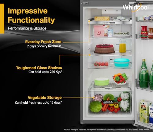 Image of Whirlpool 308 L 3 Star Frost Free Inverter Double Door Refrigerator (IF INV ELT DF355 LUNAR STEEL (3S)-Y, 2026 Model)