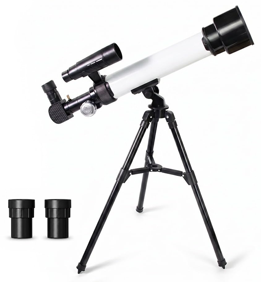 Image of 50mm Astronomical Telescope for Kids Adults, Beginners 30X 60X Magnification 500mm Focal Length Refractor Telescope with Tripod Phone Adapter Moon Viewing Stargazing Astronomy Gift