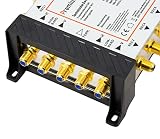 PremiumX multiprzełącznik 5/8 z zasilaczem - Dystrybutor sygnałów satelitarnych dla 8 użytkowników - Obsługuje Digital HDTV FullHD 4K UHD 8K